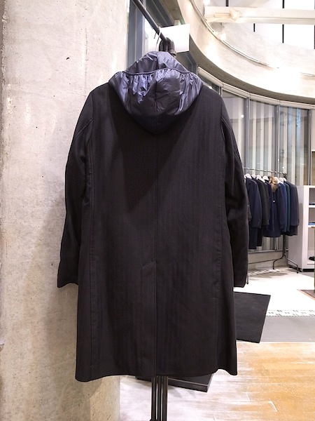 UNDERCOVER x PSYCHO コラボ 比翼ステンカラーコート ブラック ライナー付き 比翼ステンカラーコート ブラック/グレー