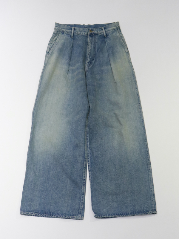 Graphpaper”(Ladies) Selvage Denim Two Tuck Wide Pants Graphpaper”(Ladies) Selvage Denim Two Tuck Wide Pants
