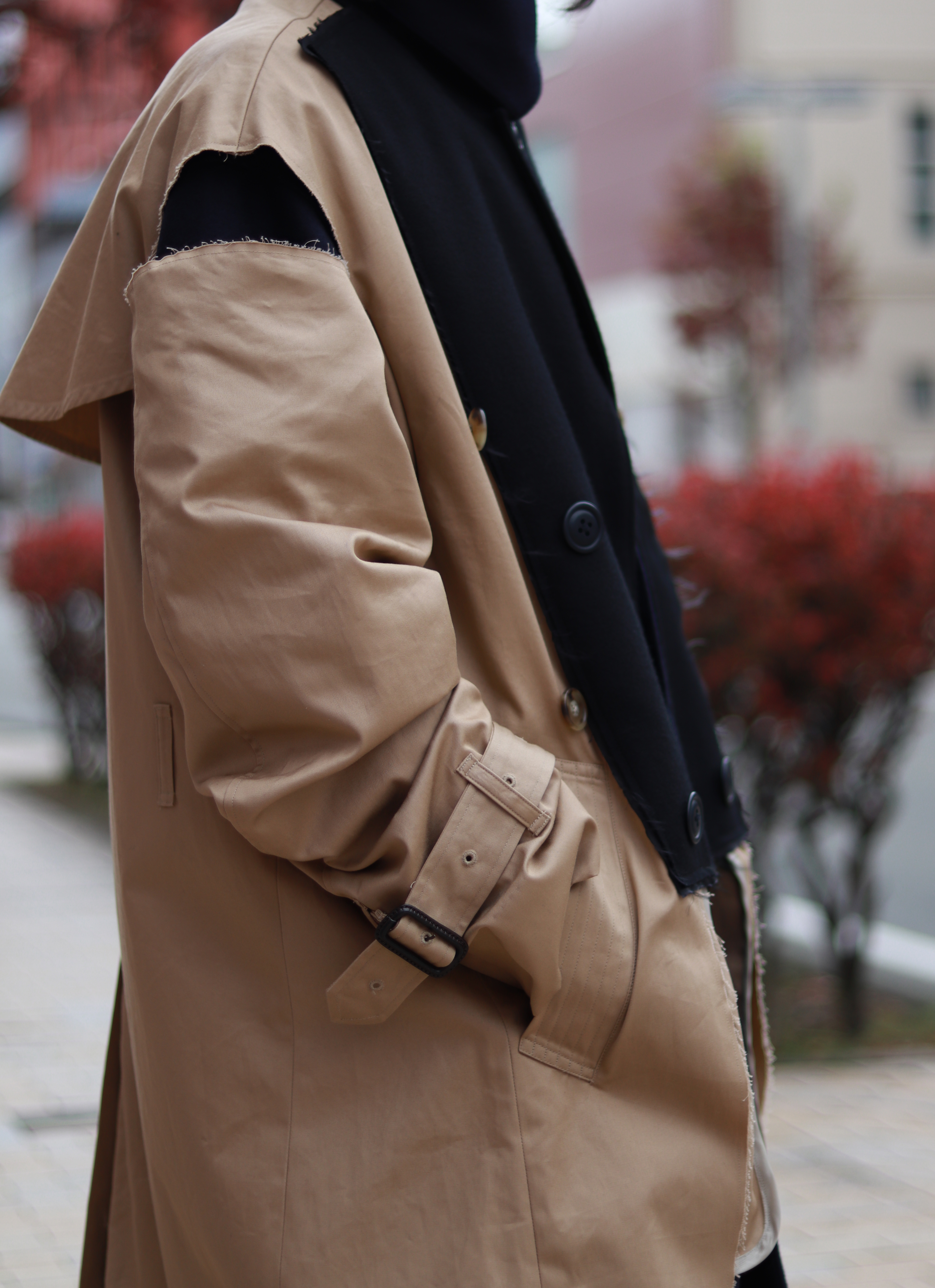 FACETASM（ファセッタズム） TOF-JK-M01 LAYERD DECONSTRUCTED TRENCH COAT