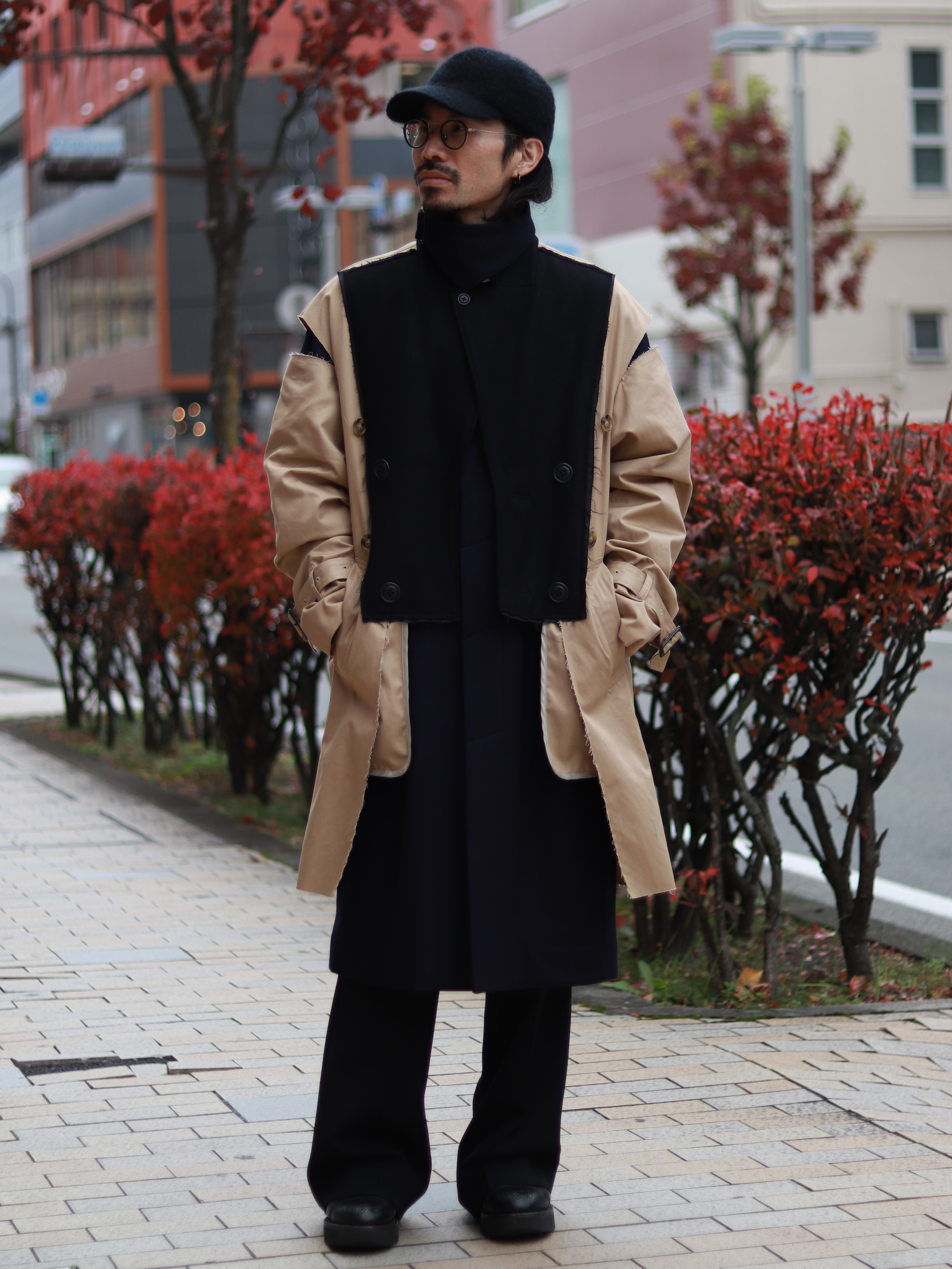 FACETASM（ファセッタズム） TOF-JK-M01 LAYERD DECONSTRUCTED TRENCH COAT