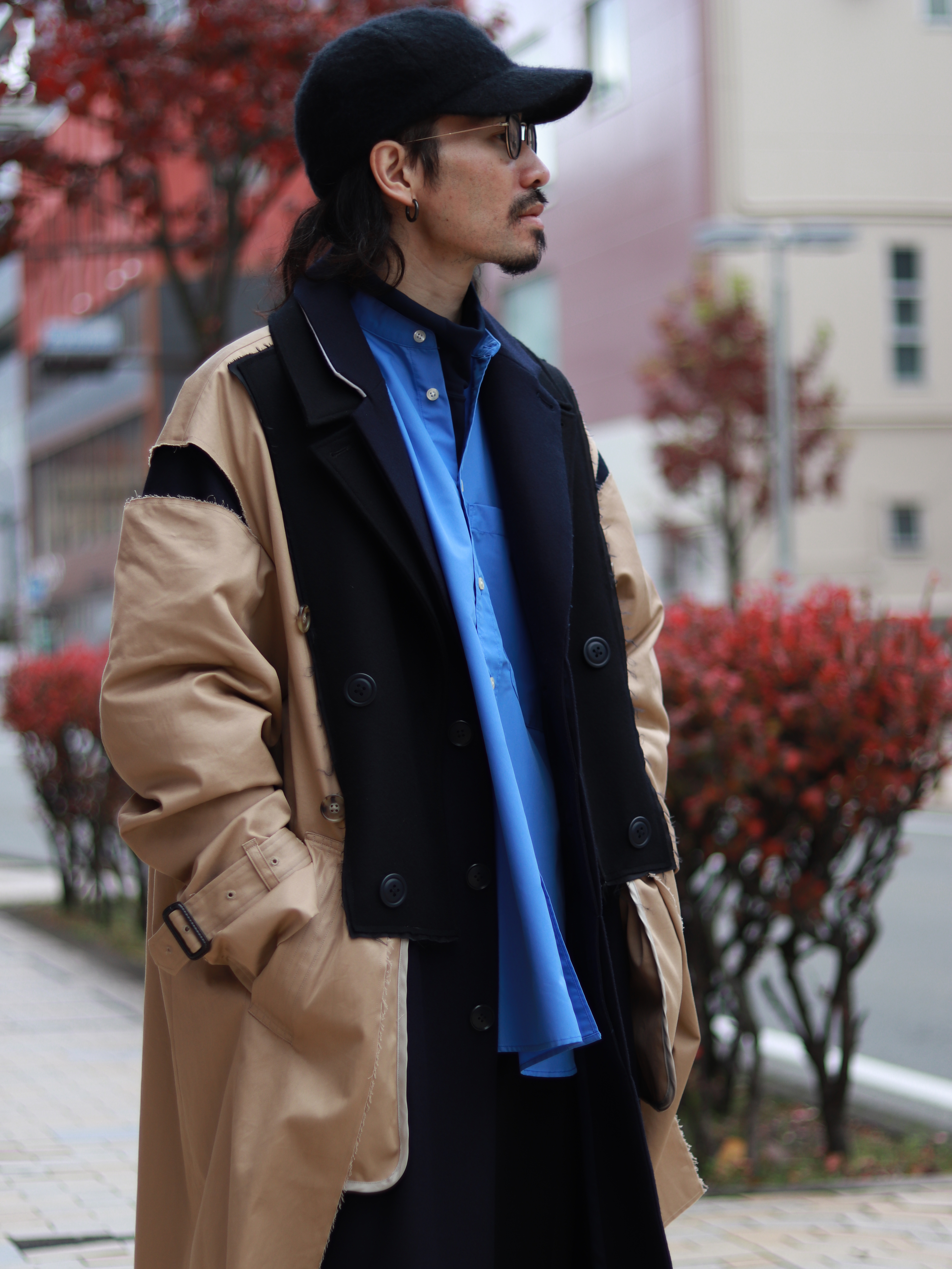 FACETASM（ファセッタズム） TOF-JK-M01 LAYERD DECONSTRUCTED TRENCH COAT