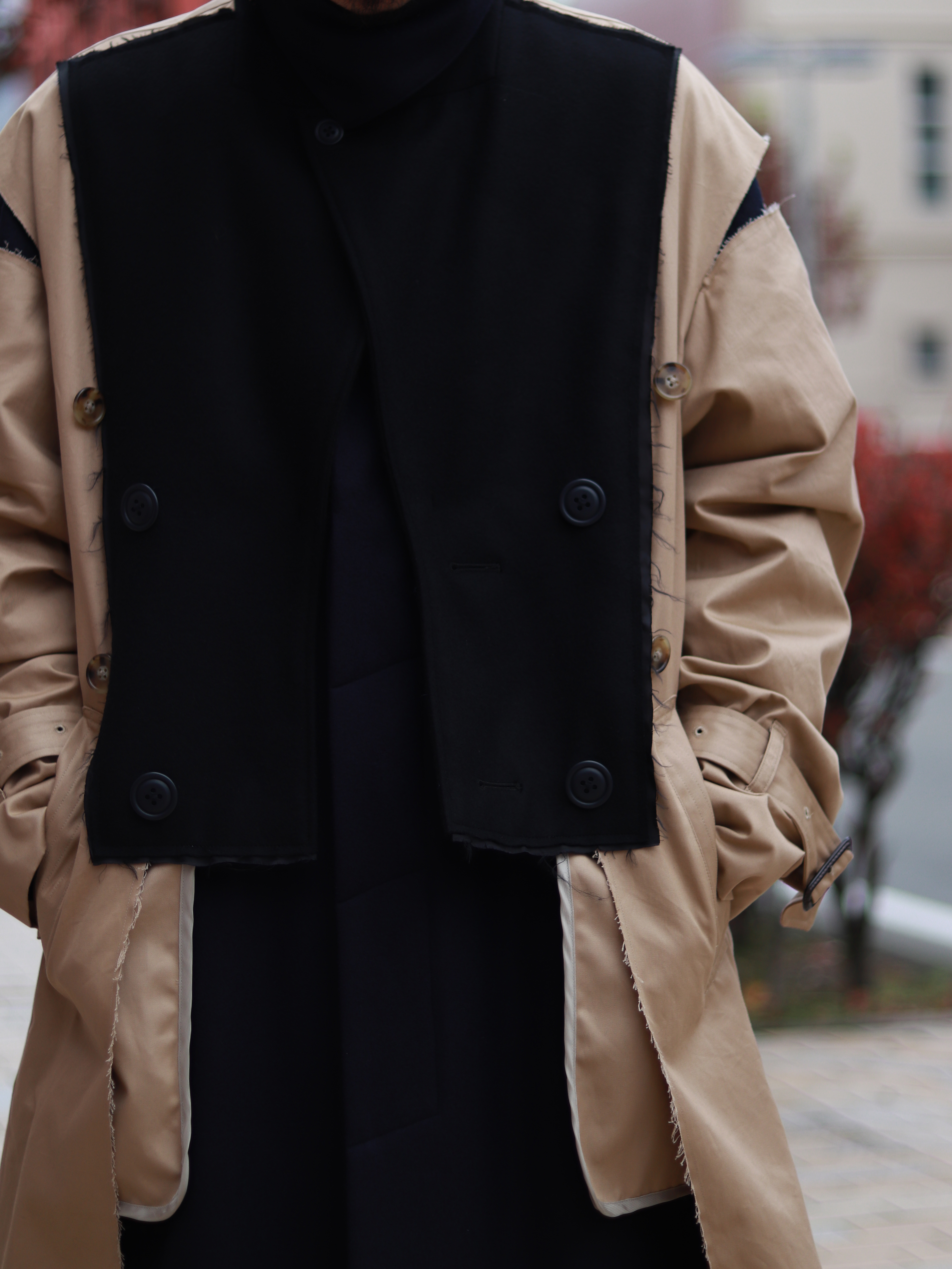 FACETASM（ファセッタズム） TOF-JK-M01 LAYERD DECONSTRUCTED TRENCH COAT