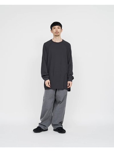 GraphpaperiOty[p[ jGU233-70135B Waffle L/S Crew Neck Tee