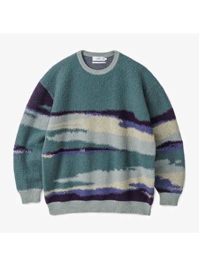 GraphpaperiOty[p[ jGU233-80281 Jacquard Crew Neck Knit