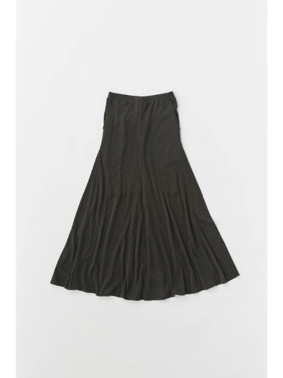 unfiliAtBjWFSP-UW121 raw silk rib-jersey flared long skirt