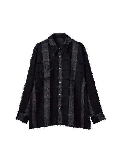 Knuth Marf (Nk[X}[t) knuthmarf-24-02 fringe switching shirt(unisex)/2color