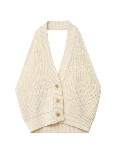 CLANE (Nl) 16106-2192 HALTER NECK BUSTIER KNIT TOPS[FINAL SALE]