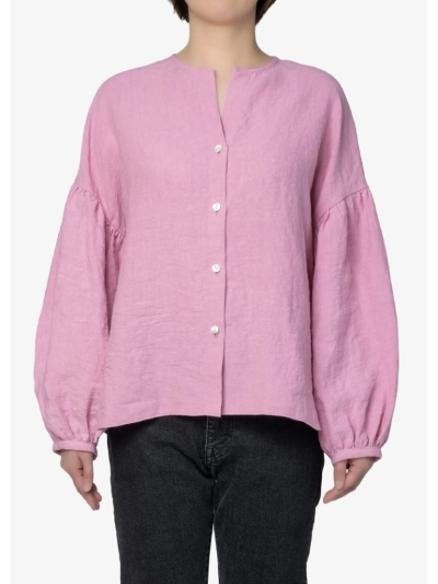 BED&BREAKFASTixbhAhubNt@Xgj8078100053 Linen Dyed Canvas Blouse in Pink