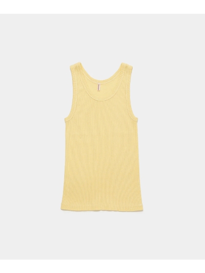 babacoiooR) BA01-CR18-1 Silk Basic Ribbed Tank Top