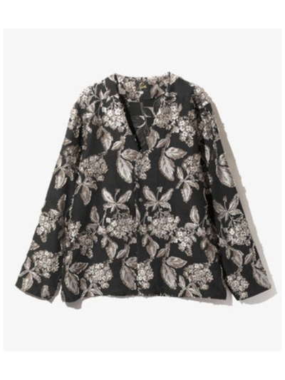 NEEDLESij[hYjPU227  V Neck Shirt - C/CU/PE Flower Cut Jq.