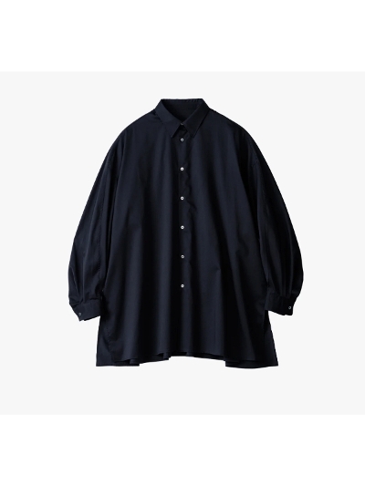 GraphpaperiOty[p[ jGL243-50148 Silicon Poplin Deep Slit Regular Collar Shirt
