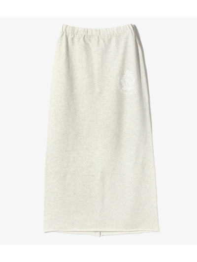 RHODOLIRIONihI) PS1094 PRINTED CREST LONG SWEATSKIRT