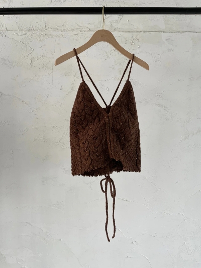 UhriE[Aj24AW-KT419 Cable Drawstring Camisole Knit[FINAL SALE]