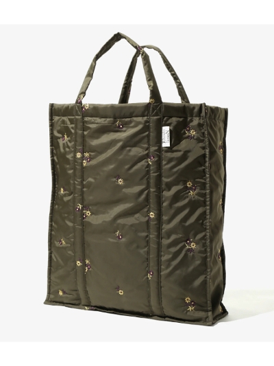 RHODOLIRIONihIj PS1123 PADDED MARKET TOTE - ORIGINAL FLORAL PATTERN EMBROIDERY[FINAL SALE]