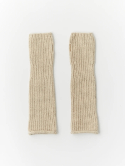 unfiliAtBjWFFL-UW124 superfine lambs & chenille ribbed-knit fingerless gloves