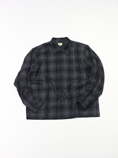 GOLD (S[hjGL29341  2/80 WOOL CHECK L/S OPEN SHIRT