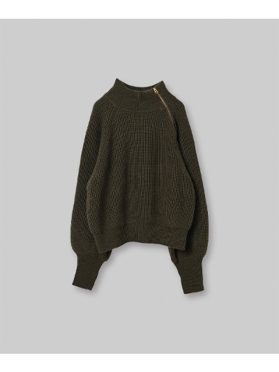 KHA:KIiJ[Lj MIL24FKN3031 HALF ZIP MIL KNIT TOP[FINAL SALE]