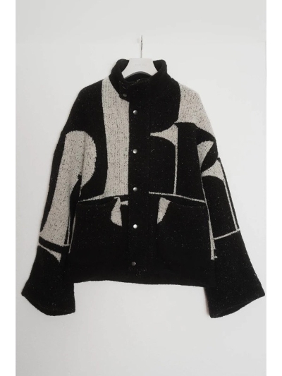 Knuth Marf (Nk[X}[t)KM24WG08 accent pattern knit jacket(unisex)  