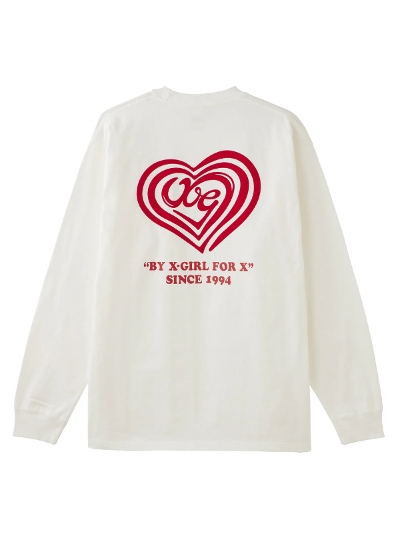 X-girl 4582700298421 SPIRAL HEART LOGO L/S TEE