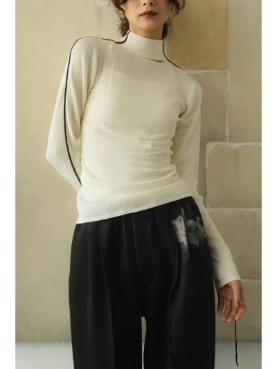 Knuth Marf (Nk[X}[t) KM24WJ02 2way piping high neck knit