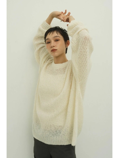 Knuth Marf (Nk[X}[t) KM24WM01 jaguard sheer knit(unisex)