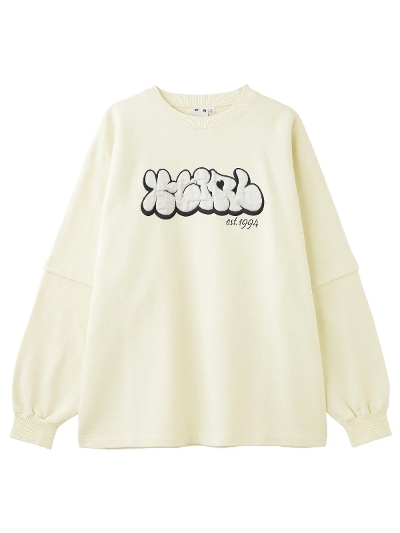 X-girl  (GbNXK[) 4582700298582   PLUMP LOGO LAYERED SWEAT 