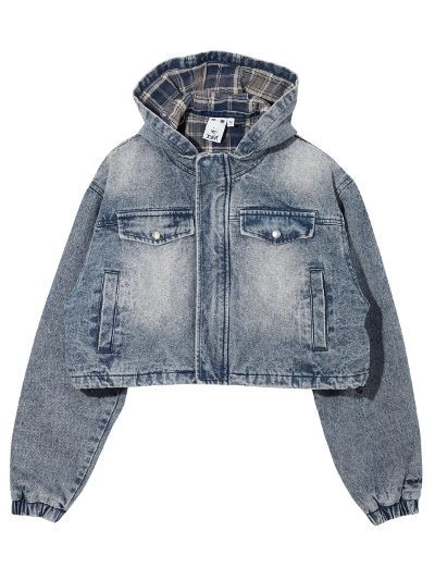 X-girl  (GbNXK[) 105243021003 HOODED DENIM JACKET