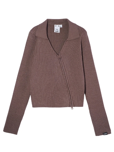 X-girl  (GbNXK[) 105243015008 ZIP UP RIB KNIT TOP