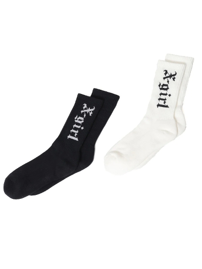 X-girl  (GbNXK[) 4582700236966 OLD ENGLISH LOGO RIB SOCKS