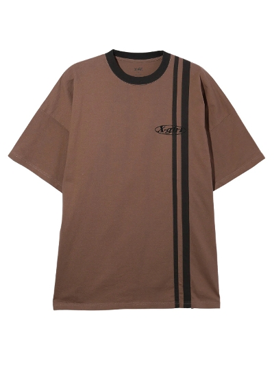 X-girliGbNXK[) 105242041004  DOUBLE STRIPE S/S BIG TEE DRESS