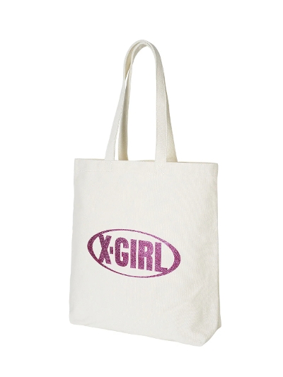X-girliGbNXK[) 4582700150170  GLITTER OVAL LOGO CANVAS TOTE BAG