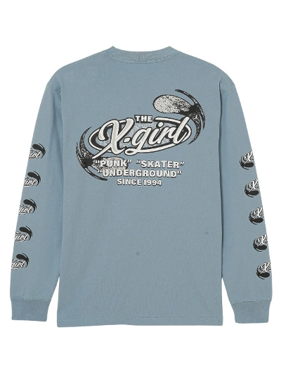 X-girliGbNXK[) 105241011013 ROUGH OVAL LOGO L/S TEE X-girl