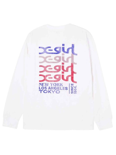 X-girliGbNXK[) 4582700041089 TRANSPARENT MILLS LOGO L/S TEE X-girl