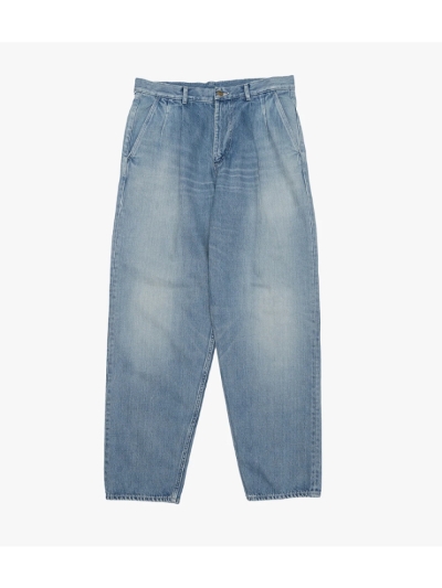 GraphpaperiOty[p[ jGU251-40187LB Selvage Denim Two Tuck Tapered Pants -LIGHT FADE-