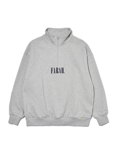 FARAHit@[[j FR0501-M3014  Embroidery Graphic Half Zip Sweatshirt gClassic LOGOh
