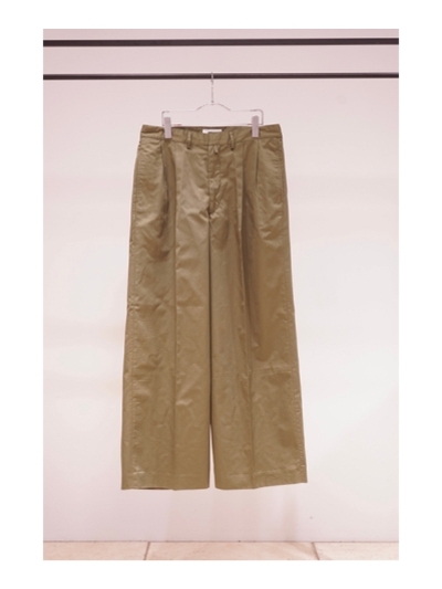 REVERBERATEio[oCgjREV-25SS-TR09-PL TACKED CHINO TROUSERS - PLANE - STANDARD