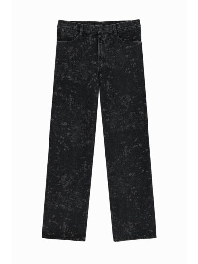 LAD MUSICIANibh~[WV) 2125-514 SMALL FLOWER 14oz DENIM STRAIGHT PANTS
