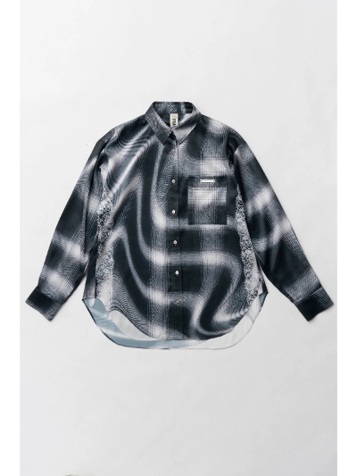 PRANK PROJECT (vN vWFNg) 31251465609 Ombre Check Lace Print Shirt