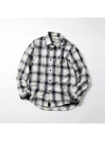 GOLD (S[hjGL29434  COTTON NEL CHECK REGULAR COLLAR SHIRT