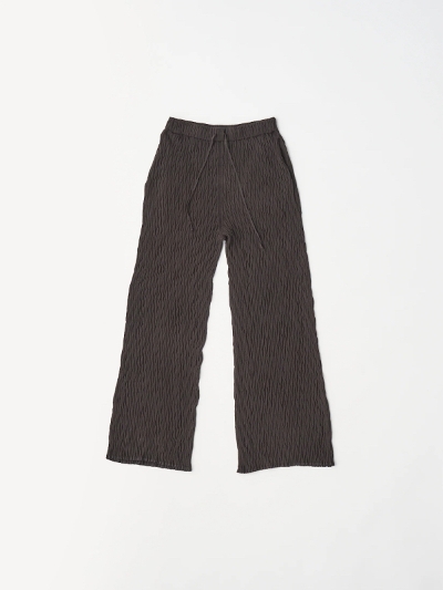 unfiliAtBj WVSP-UW139 high twist cotton links-pattern ribbed-knit pants