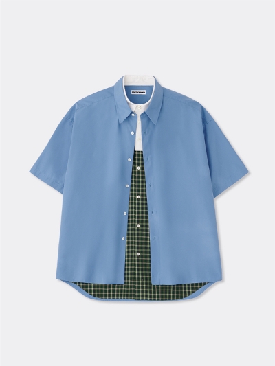 SOFTHYPHENi\tgnCtjMGMFB251211   RUGBY COLLAR DOUBLE FRONT OVERSIZED S/S SHIRT