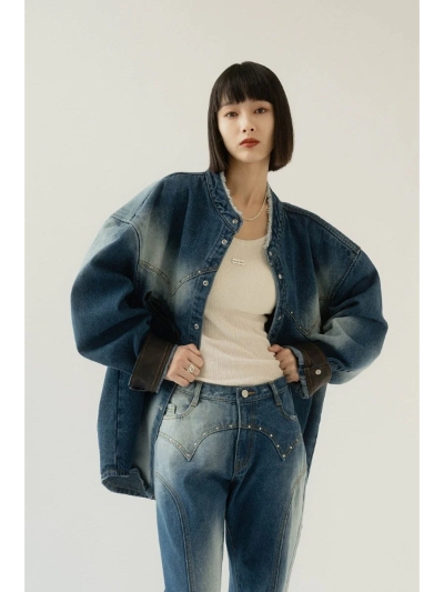 Knuth Marf (Nk[X}[t) KM25SPG04 western denim over shirt(unisex)