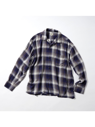 GOLD (S[hjGL29344  RAYON CHECK OPEN SHIRT   