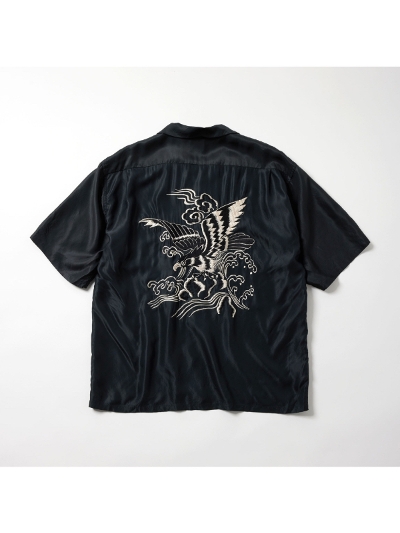 GOLD (S[hjGL39432 @ACETATE SUKA SHIRT gEAGLEh