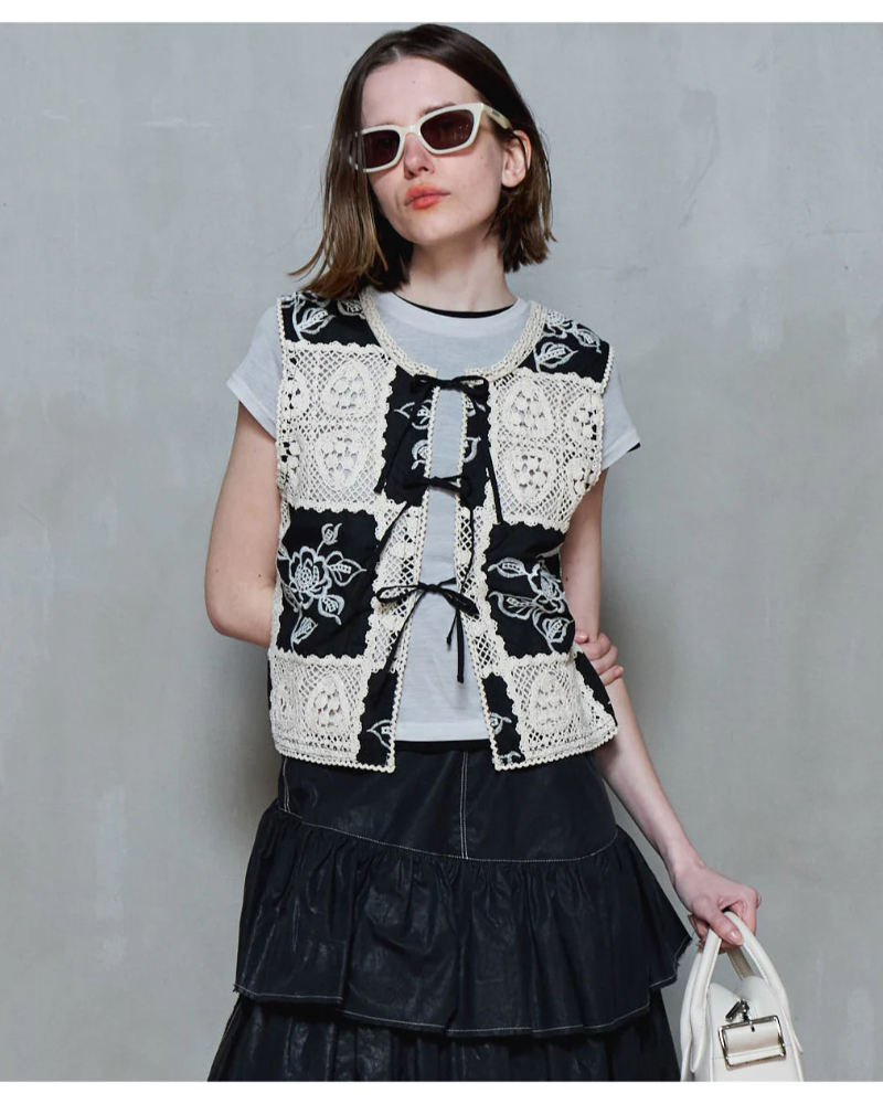 MAISON SPECIAL 21251315709 2way Embroidery Vest