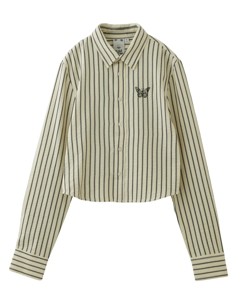 X-girliGbNXK[) 4582700436977 BUTTERFLY STRIPE L/S SHIRT