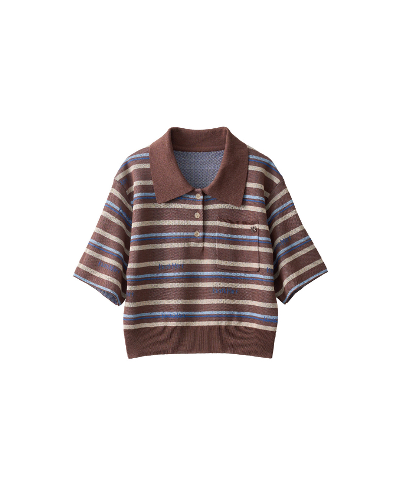 Knuth Marf (Nk[X}[t) KM25SUG01 logo stripe polo knit