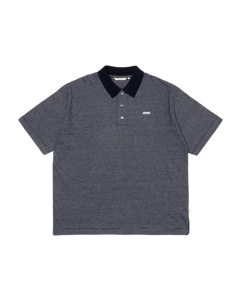 FARAHit@[[) FR0502-M3004  Multi Striped Polo Collar L/S Tee