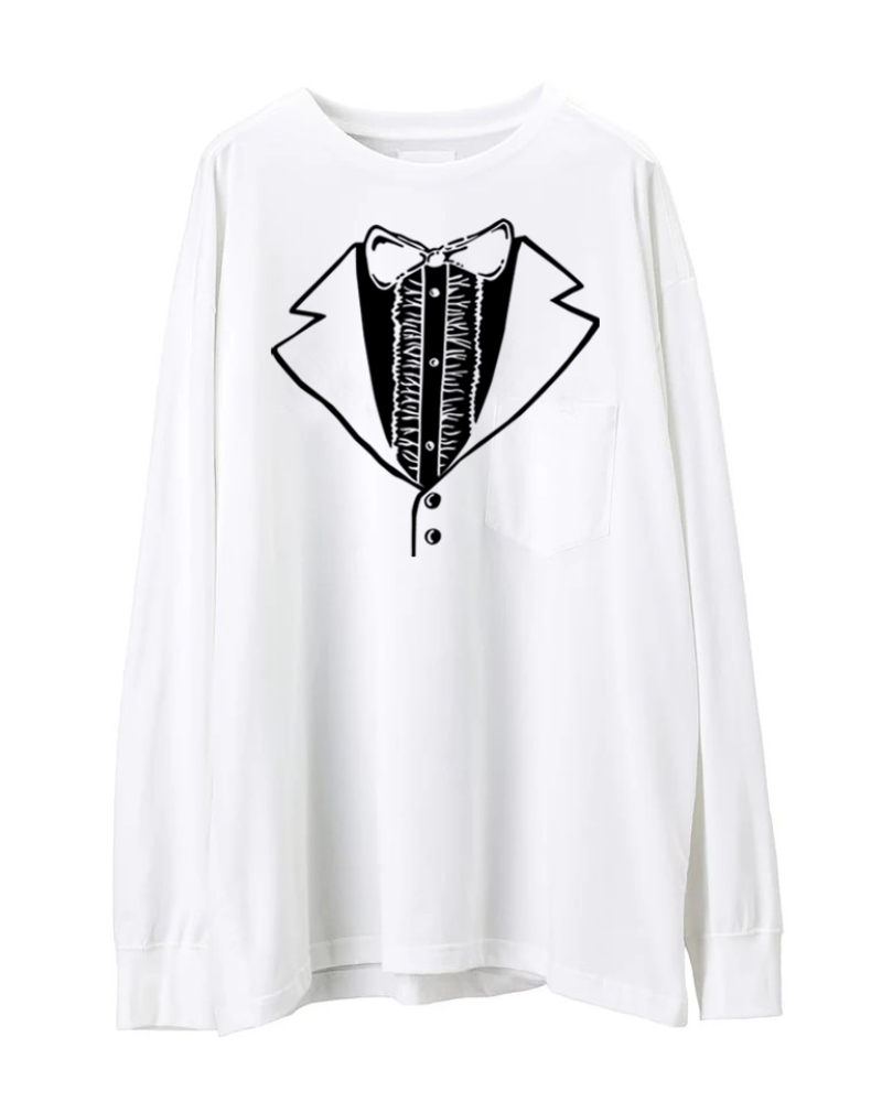 TAKAHIROMIYASHITATheSoloist.i^Jq  ~V^ U \CXgjsc.0012AW25  trompe l'oeil tuxedo over sized l/s tee. 