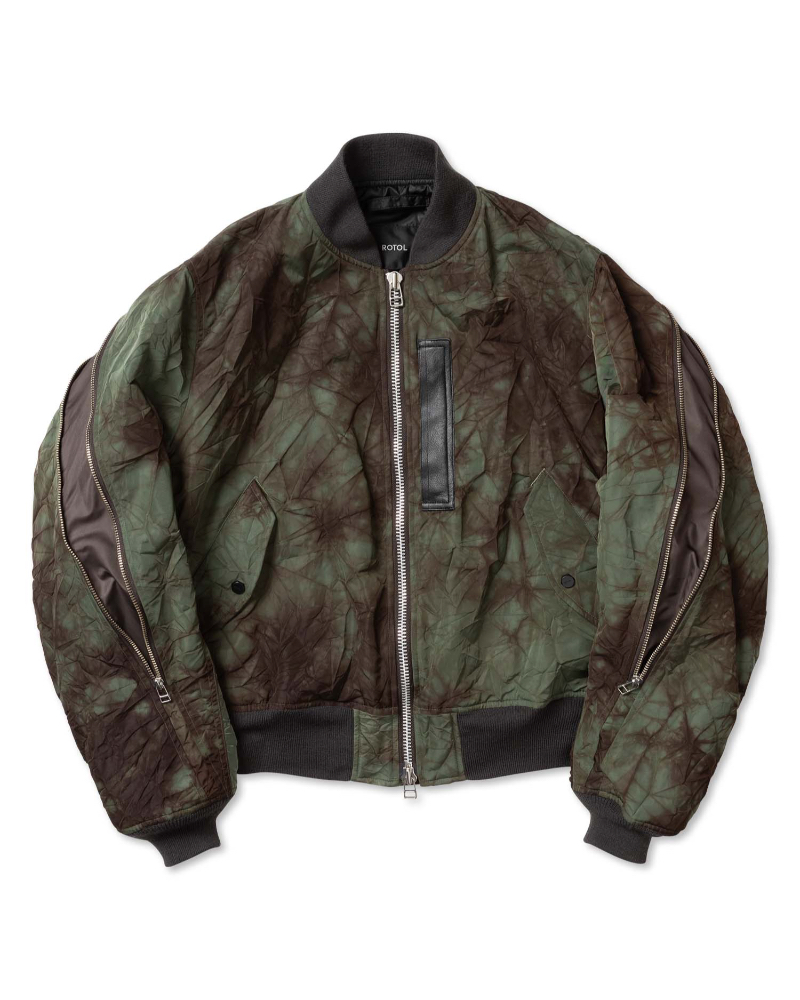 ROTOLig) R25AWONY08M MARBLE DYE BOMBER BLOUSON